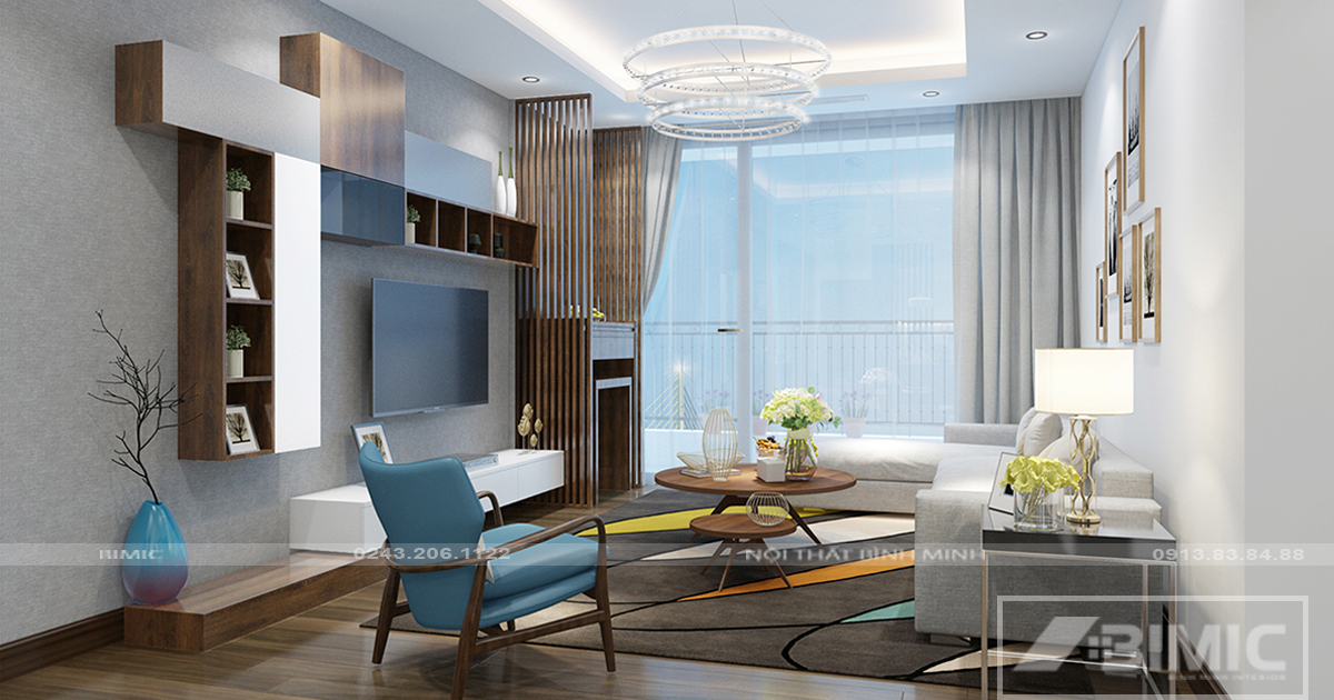 Mẫu thiết kế nội thất căn hộ chung cư 70m2 đẹp tại Long Biên - Hà Nội- H  Design